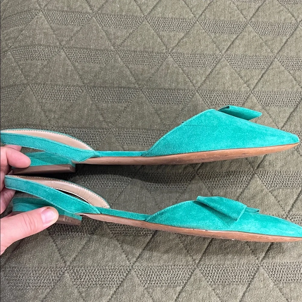 Ann Taylor Green  Bow Pointed Flats, size 10 - Picture 5 of 6